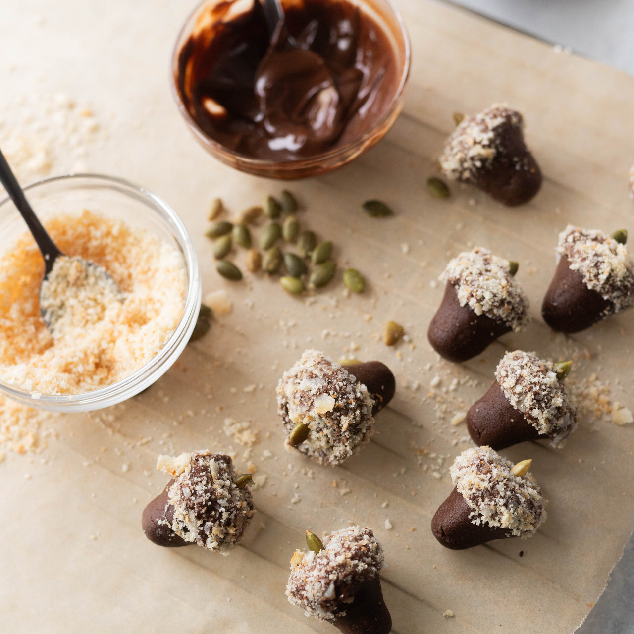Acorn Shaped Protein Bites
