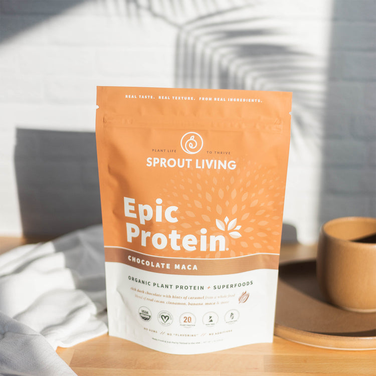 Epic Protein Chocolate Maca 1lb bag in Kitchen
