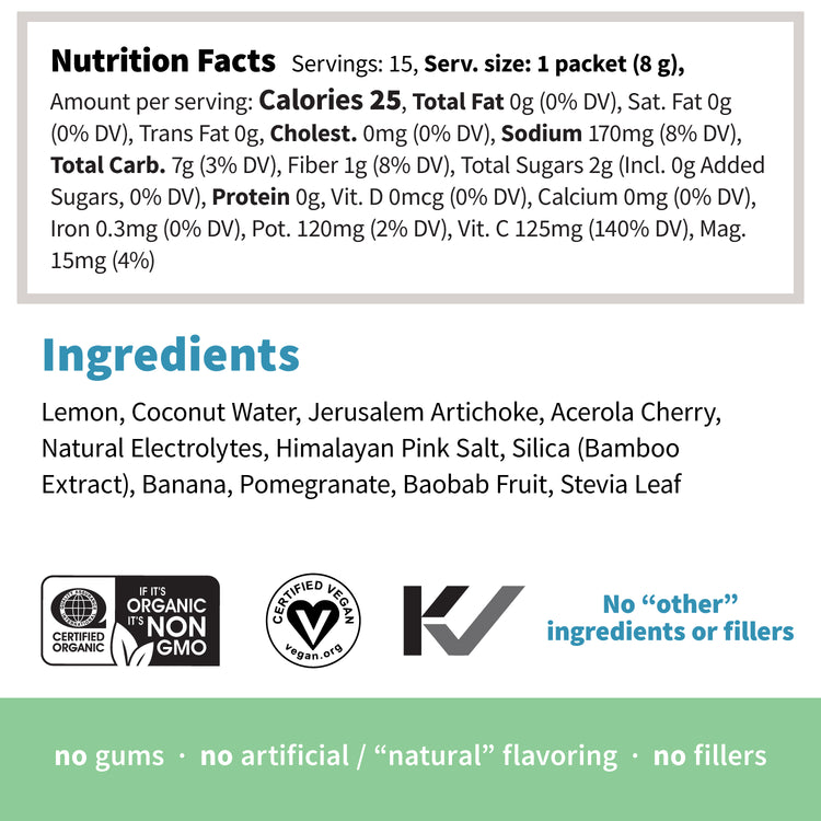 Colorfuel Hydration Lemon Citrus Nutrition Facts