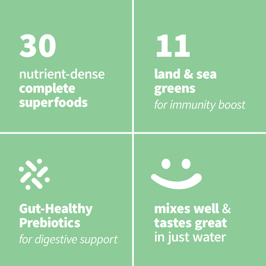 Colorfuel Greens Slightly Sweet key product benefits and feature highlights graphic