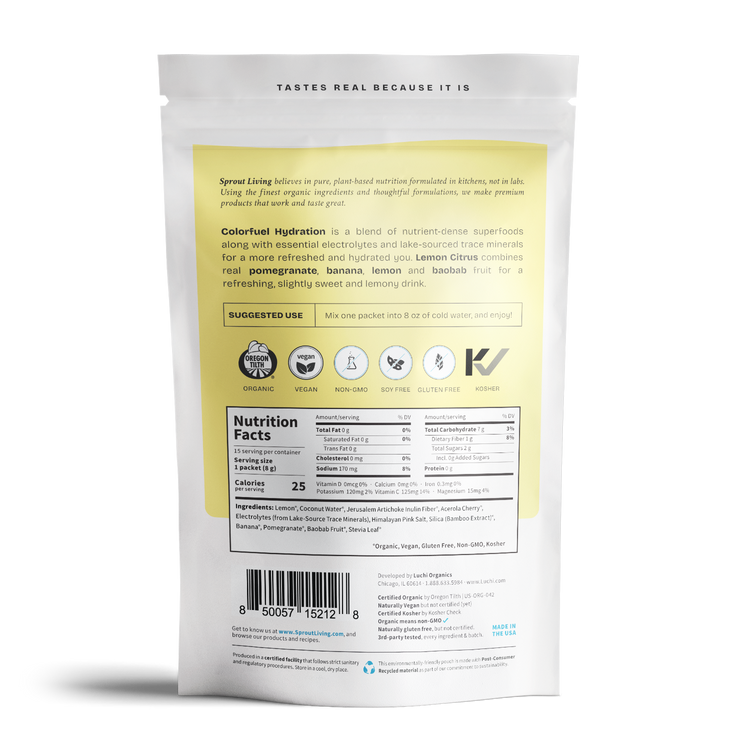 Colorfuel Lemon Citrus Hydration Back Bag
