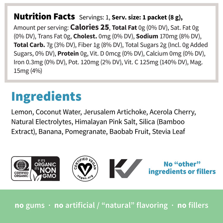 Colorfuel Hydration Lemon Citrus nutrition facts