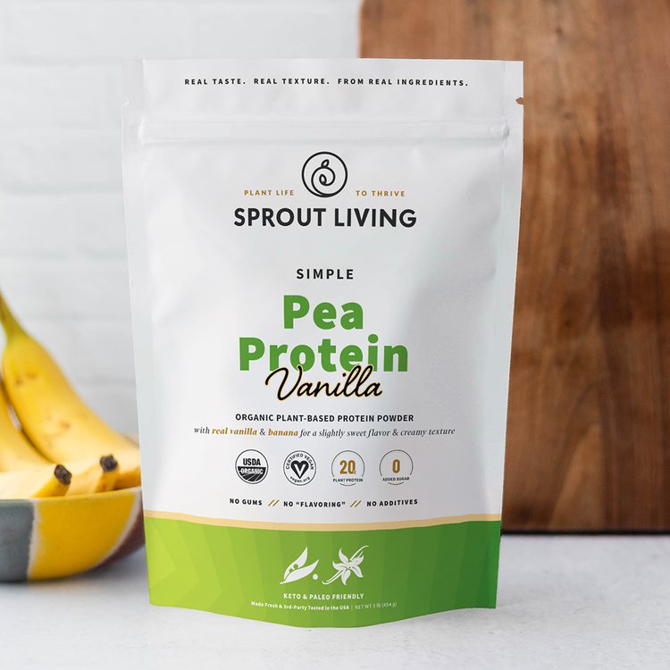 Simple Pea Protein Vanilla 1lb bag in Kitchen