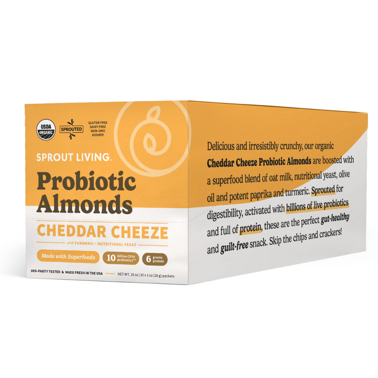 Probiotic Almonds, Cheddar Cheeze