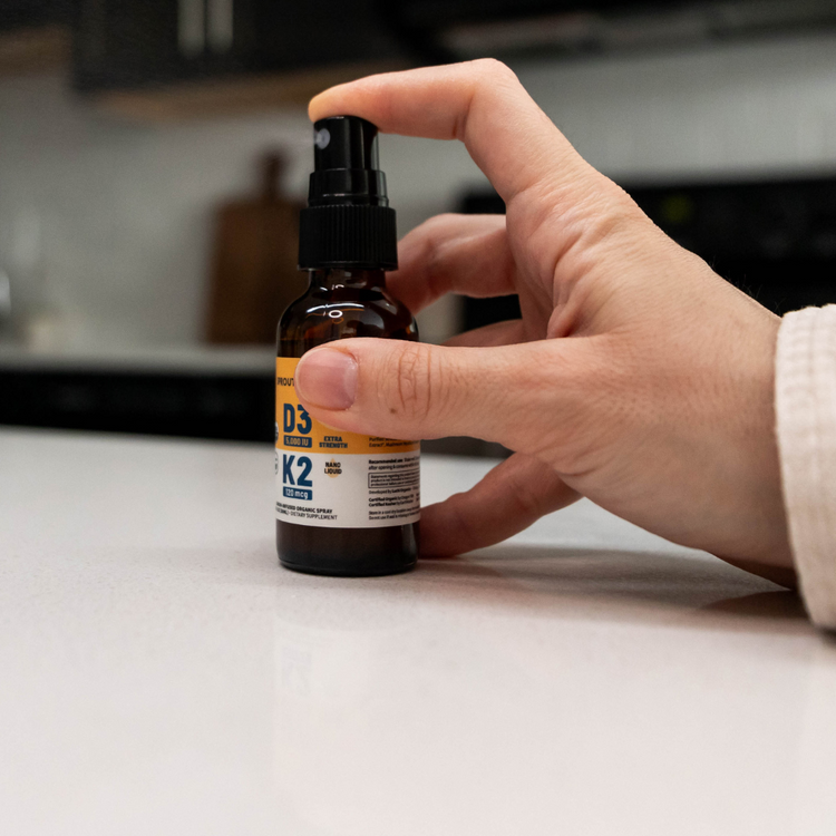 Vitamin D3+K2 Spray in kitchen