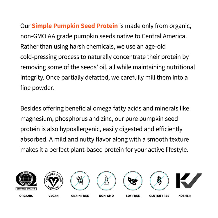 Simple Pumpkin Seed Protein 30g packet benefits overview