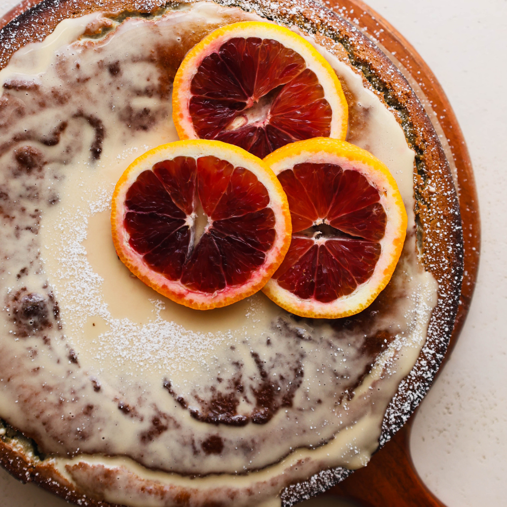 High Protein Blood Orange Olive Oil Cake