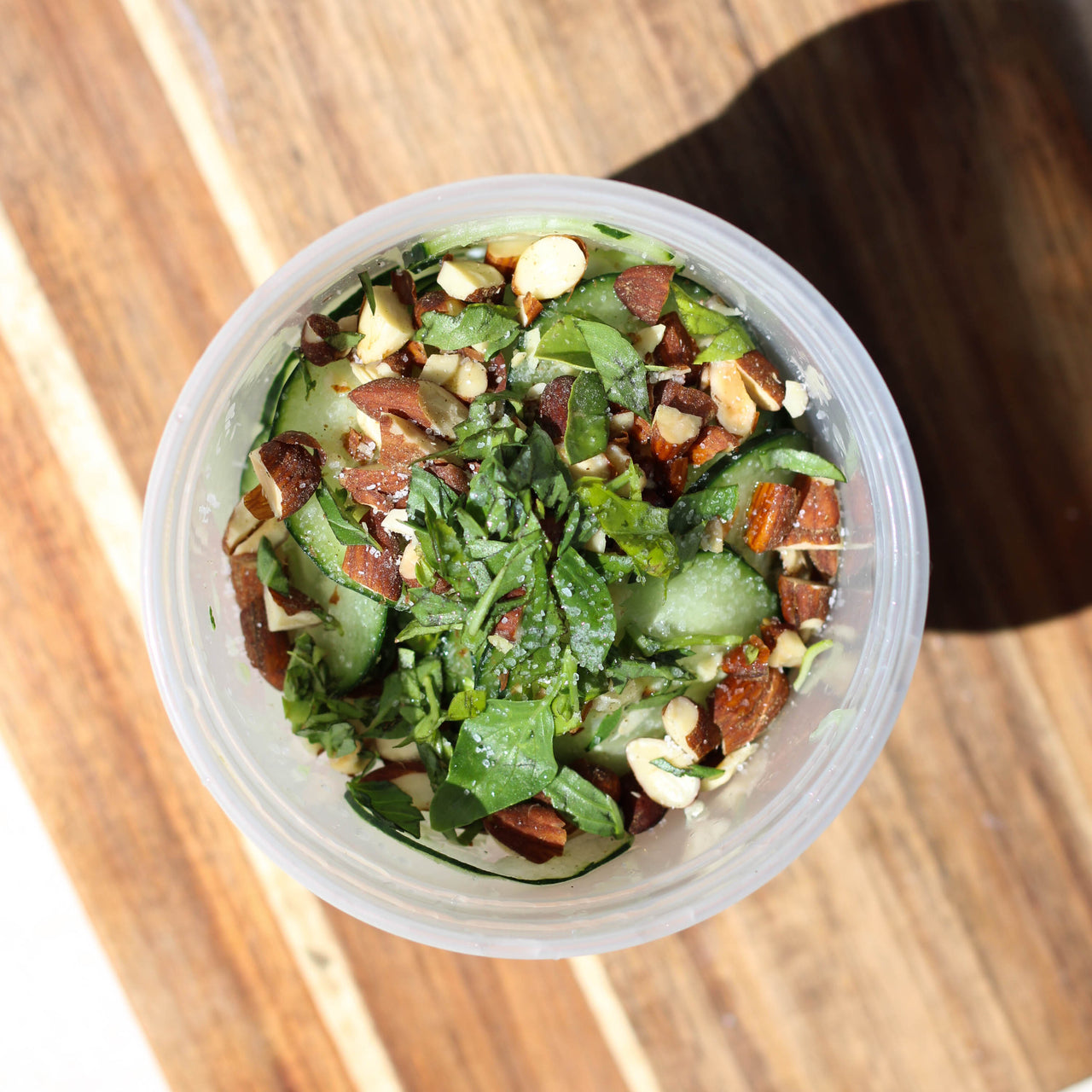 Almond Cucumber Salad in Jar