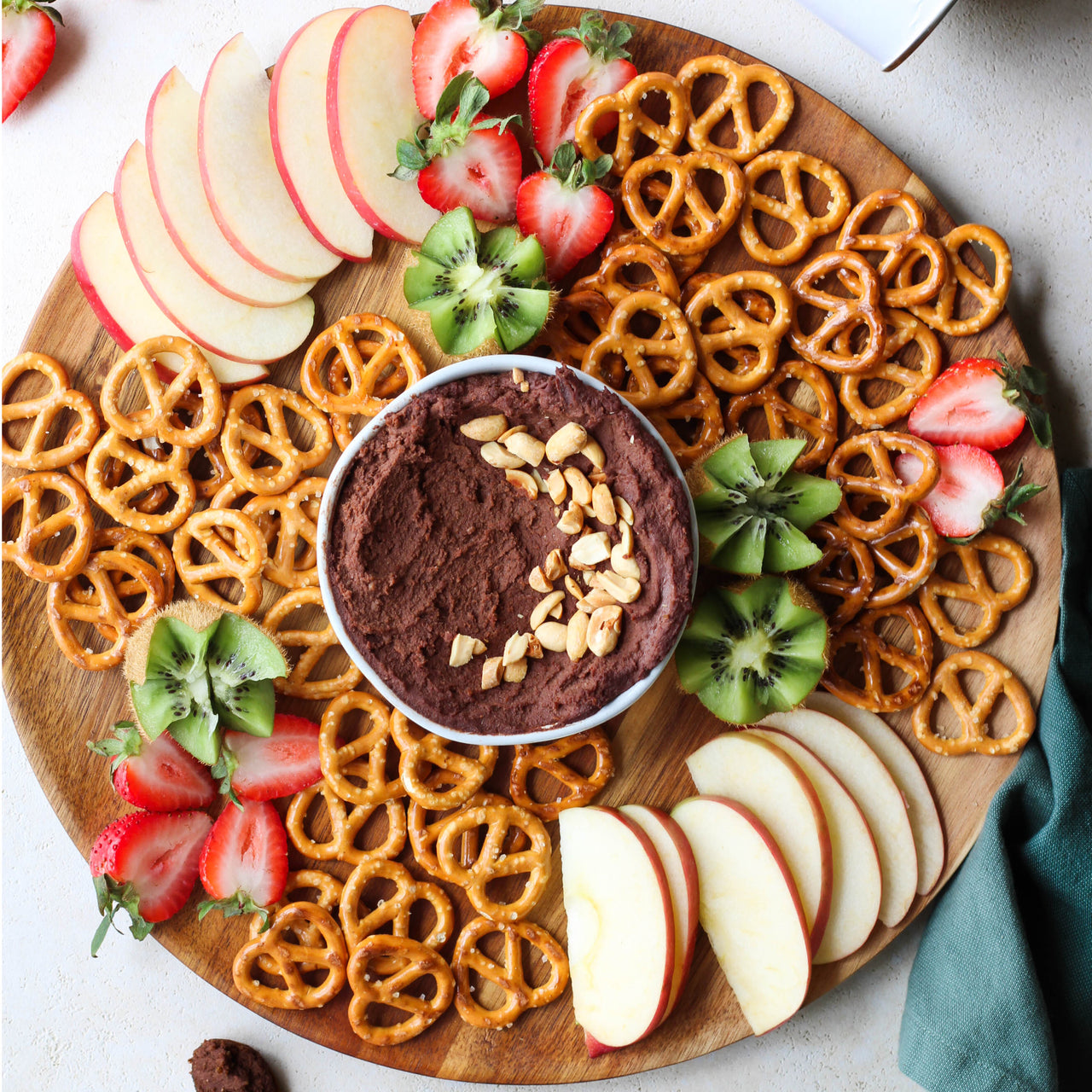 High Protein Dessert Hummus Platter with Fruits