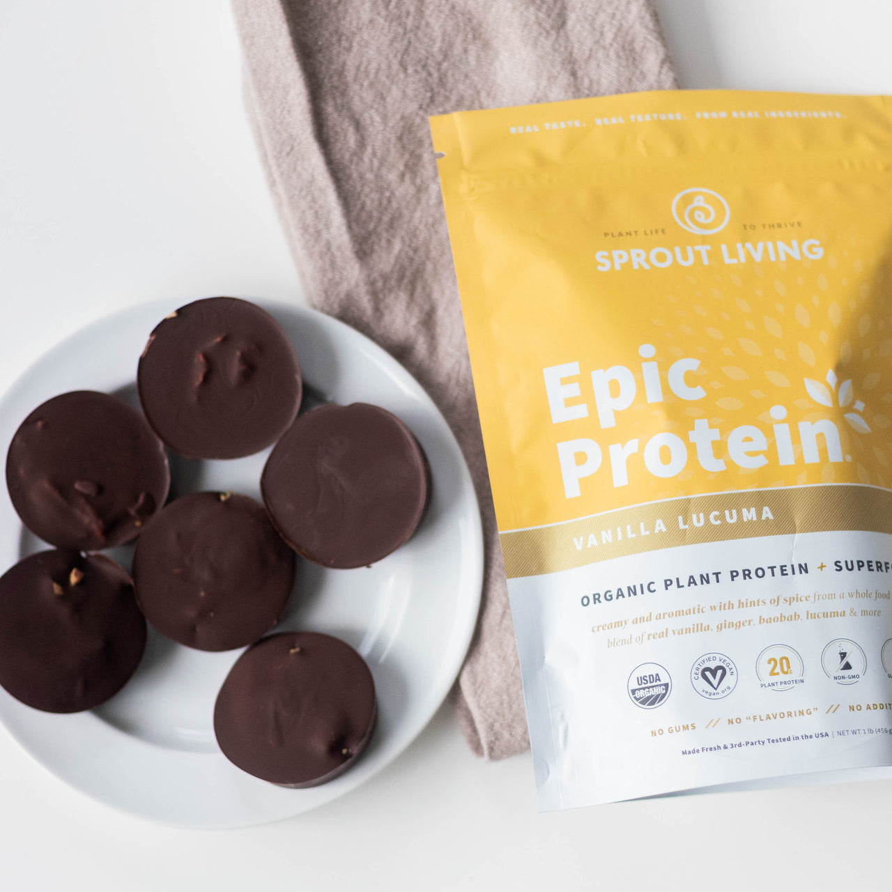 Protein-Packed Peanut Butter Cups with Epic Vanilla Lucuma 1lb bag