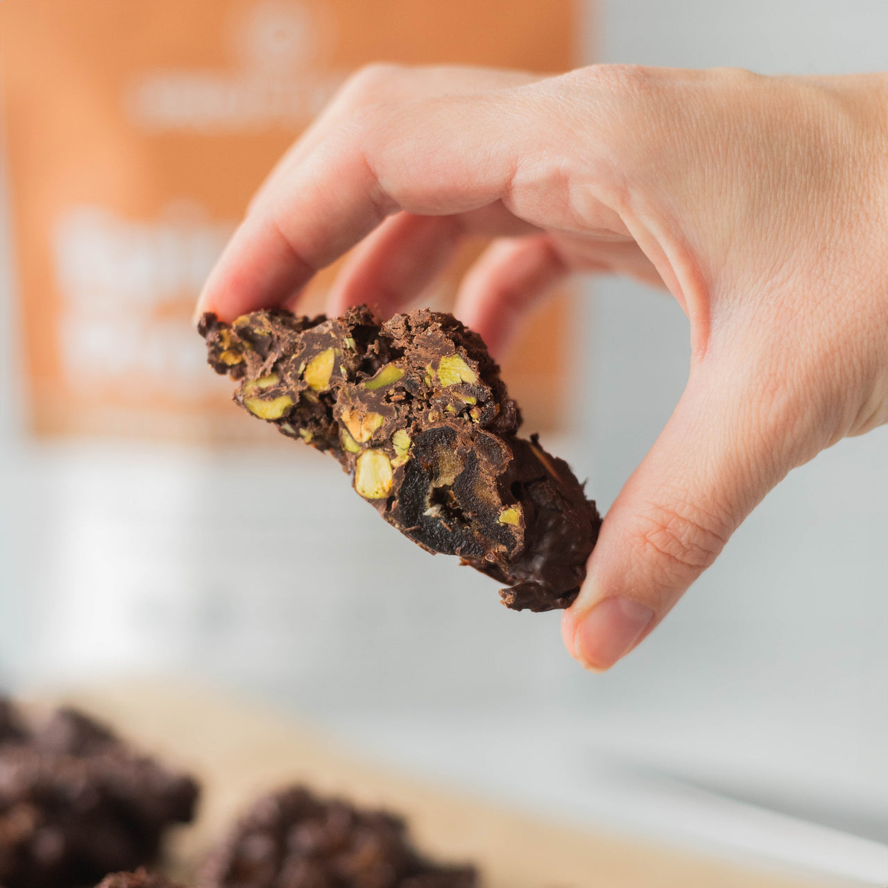 Dark Chocolate Protein Date Clusters on Board