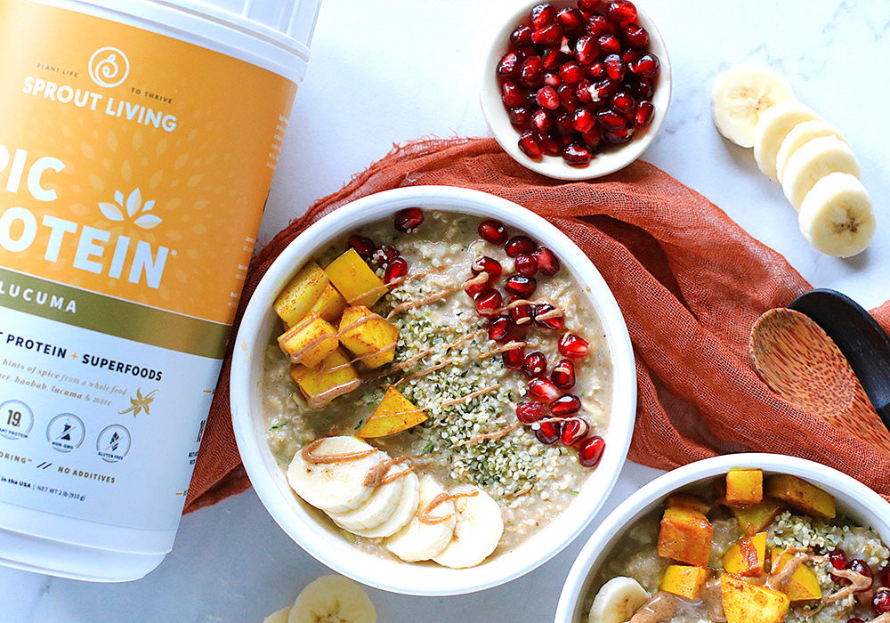 Loaded Oat Bowl with Epic Vanilla Lucuma 2lb tub