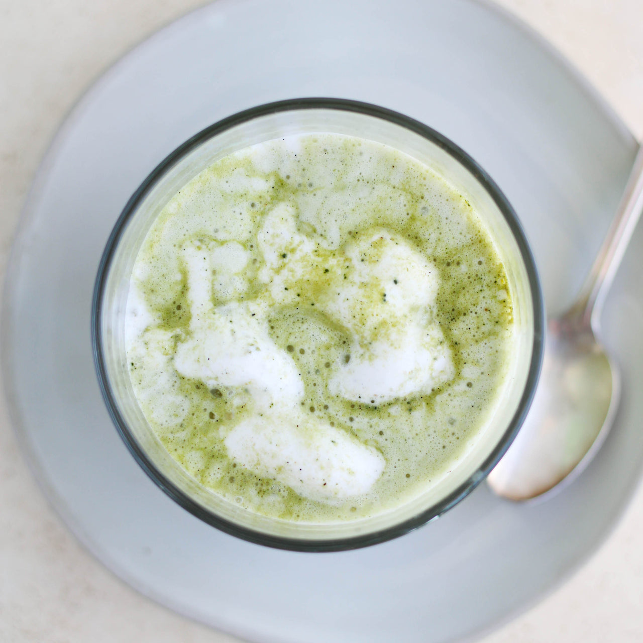 Matcha-gato in Mug With Spoon