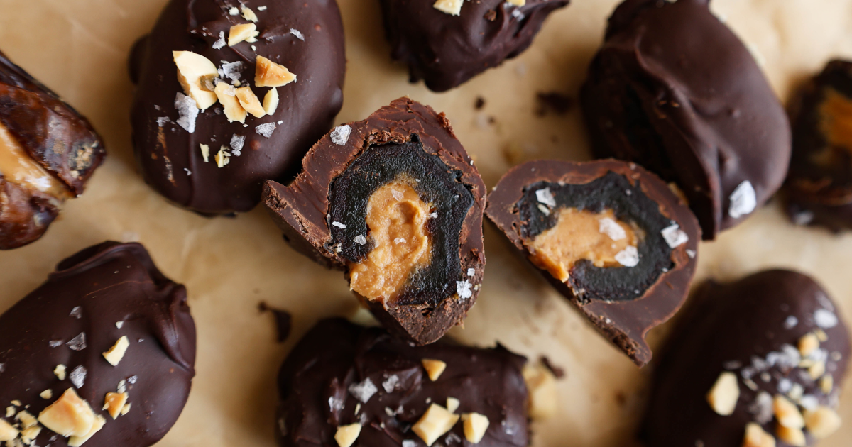Peanut Butter Stuffed Protein Dates