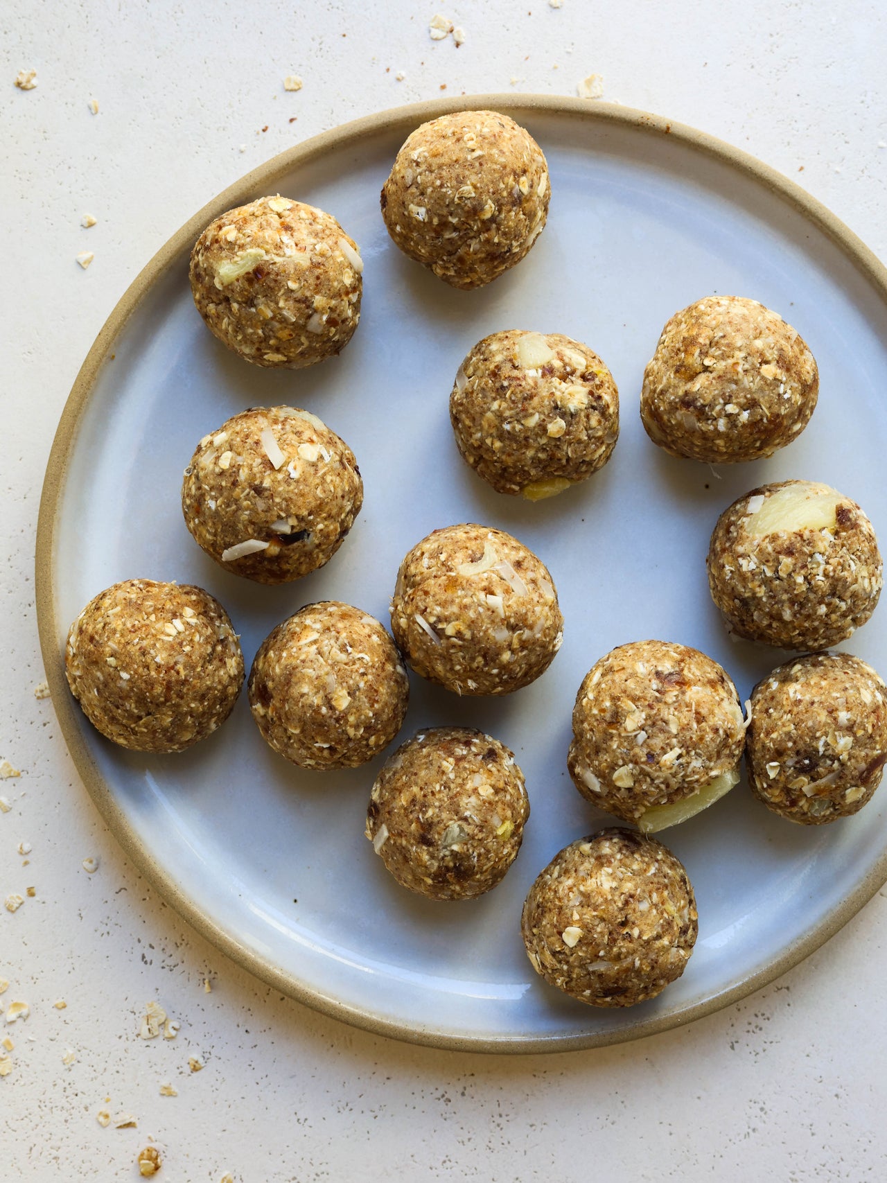 Pineapple Protein Energy Bites on plate