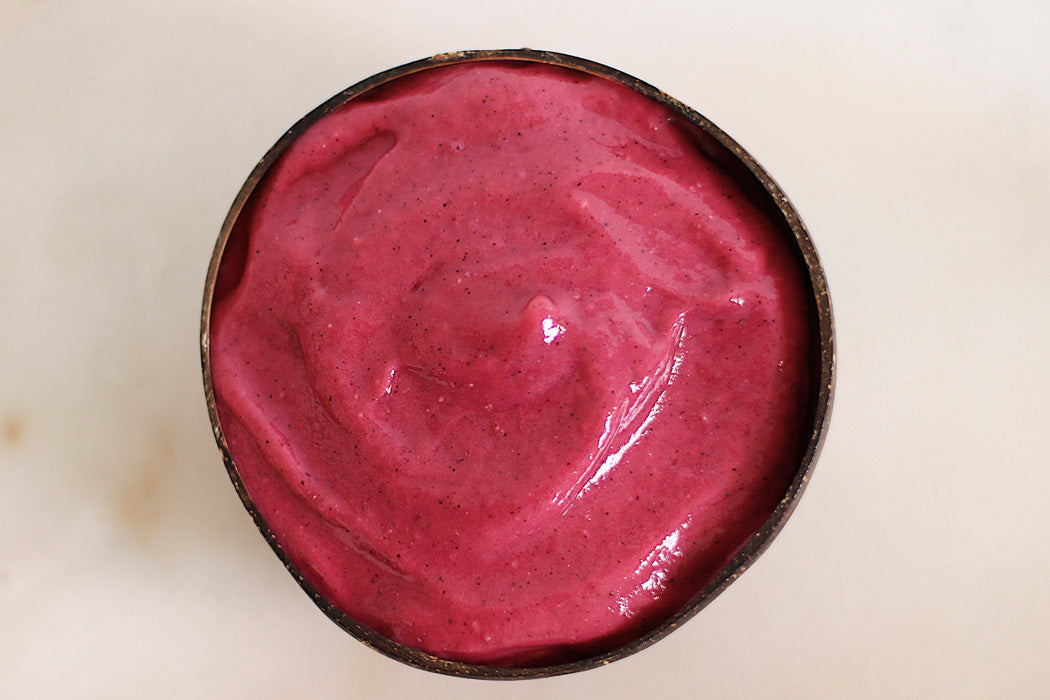 Vibrant pink smoothie bowl