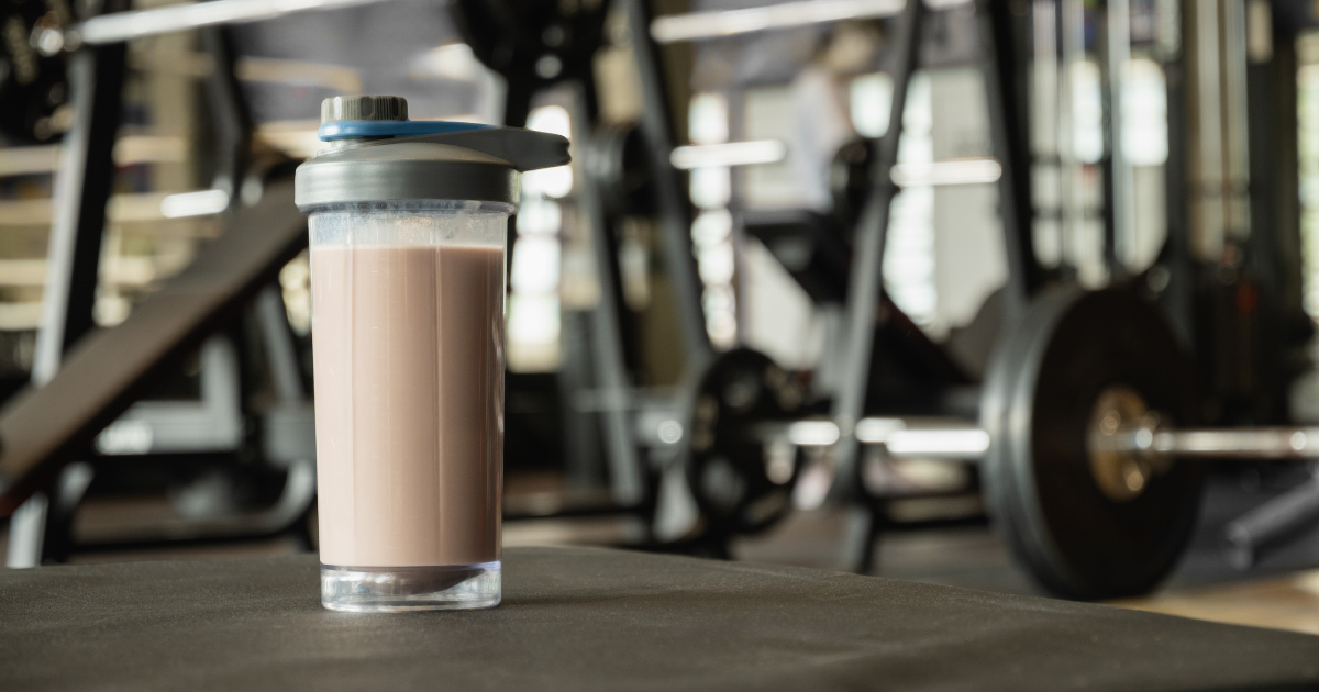 Chocolate Protein Shake at gym