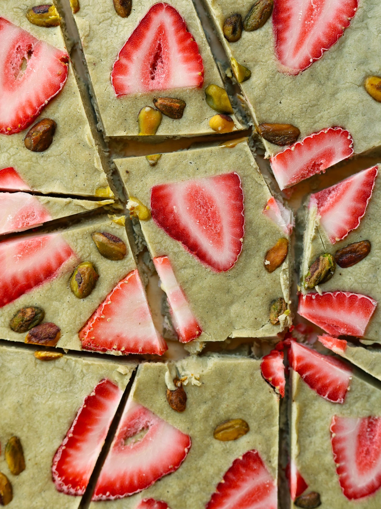 Strawberry Matcha Protein Yogurt Bark