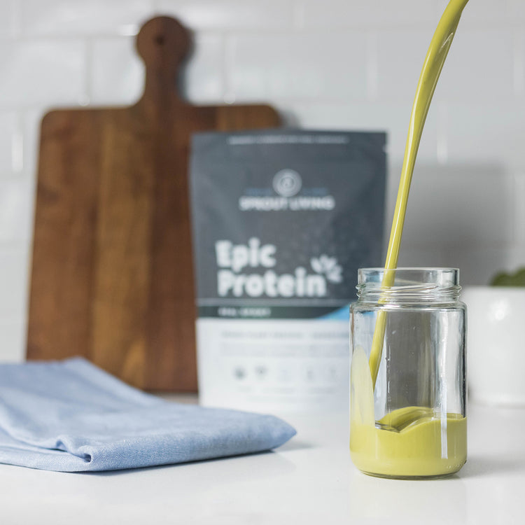 Epic Protein Real Sport Shake Poured Into Glass