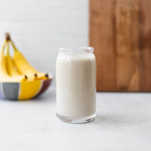 Simple Pea Protein Shake in Glass in Kitchen