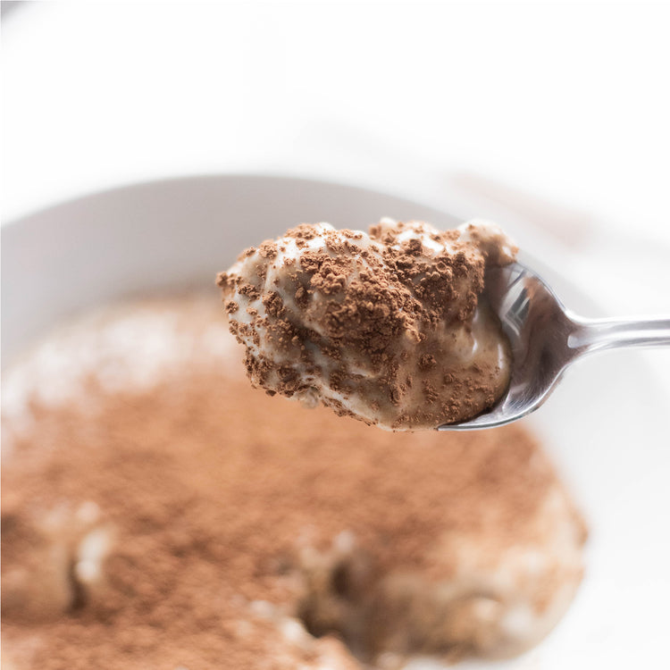 Epic Complete Coffee Protein Oats on Spoon