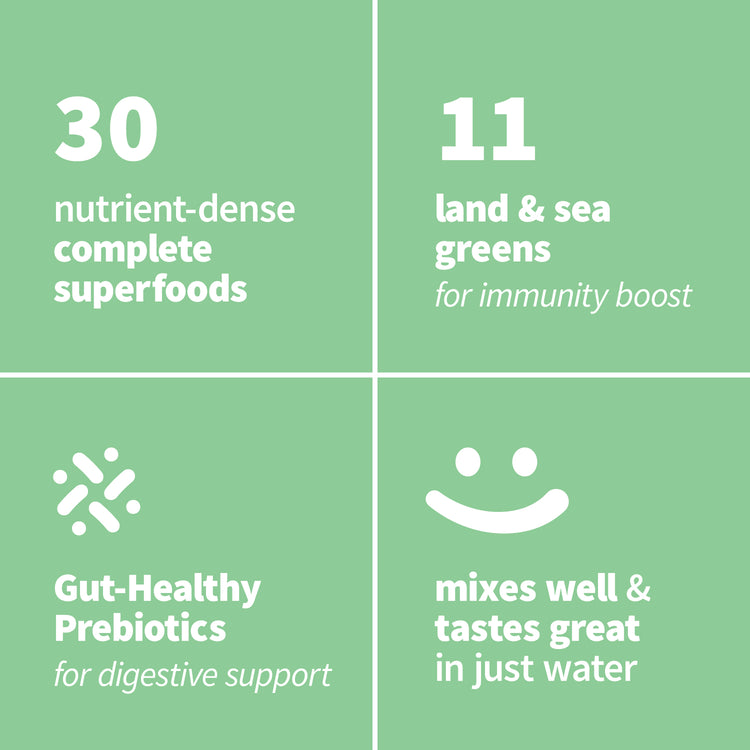 Colorfuel Slightly Sweet Greens key product benefits and feature highlights graphic