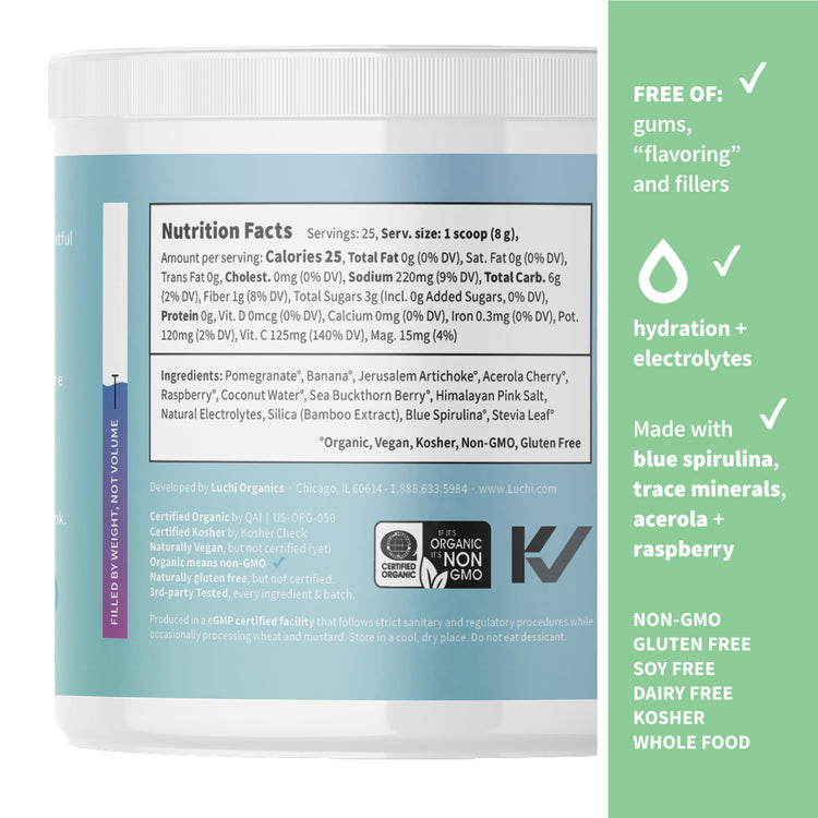 Colorfuel Hydration Blue Raspberry Nutrition Panel