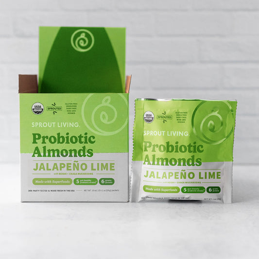 Jalapeno Lime Probiotic Almonds in kitchen