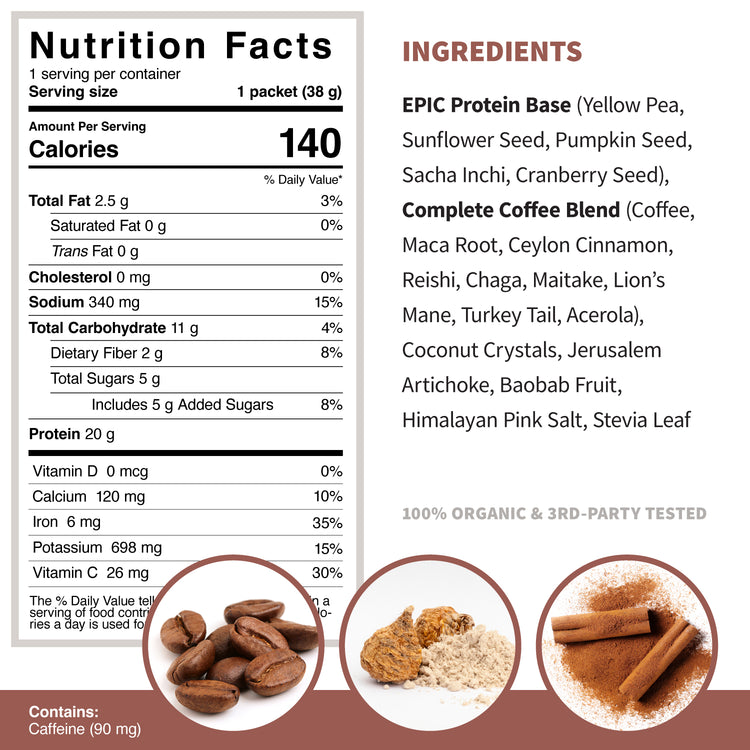 Epic Protein Complete Coffee Nutrition Facts