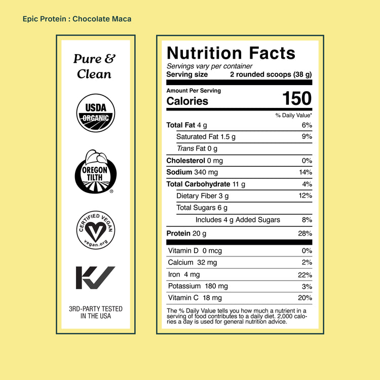 Epic Protein, Chocolate Maca, 2lb