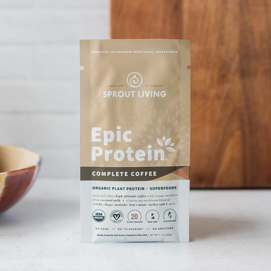 Epic Protein Complete Coffee Single Serve Packet in Kitchen