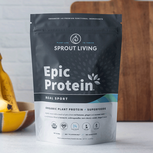 Organic Plant Protein + Adaptogens, Real Sport. Additive Free