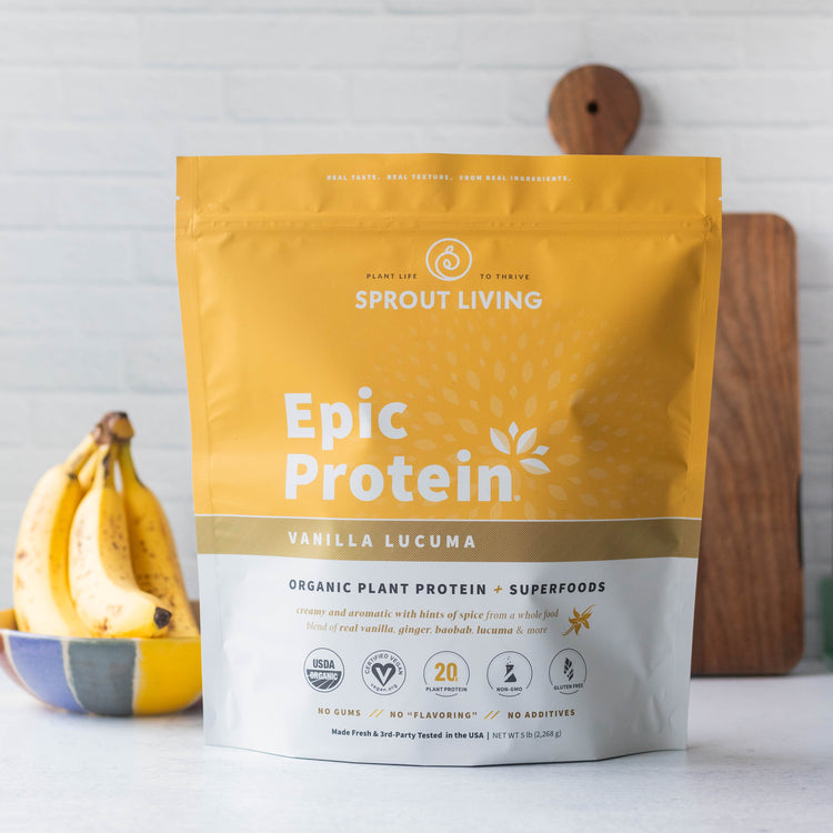Epic Protein Vanilla Lucuma 5lb Bag in Kitchen