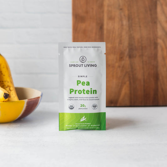 Simple Pea  Protein Single Serve Packet in Kitchen