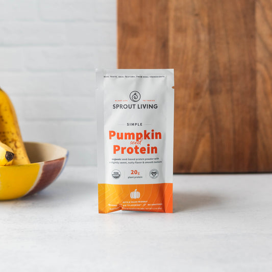 Simple Pumpkin Seed Protein Single Serve Packet in Kitchen