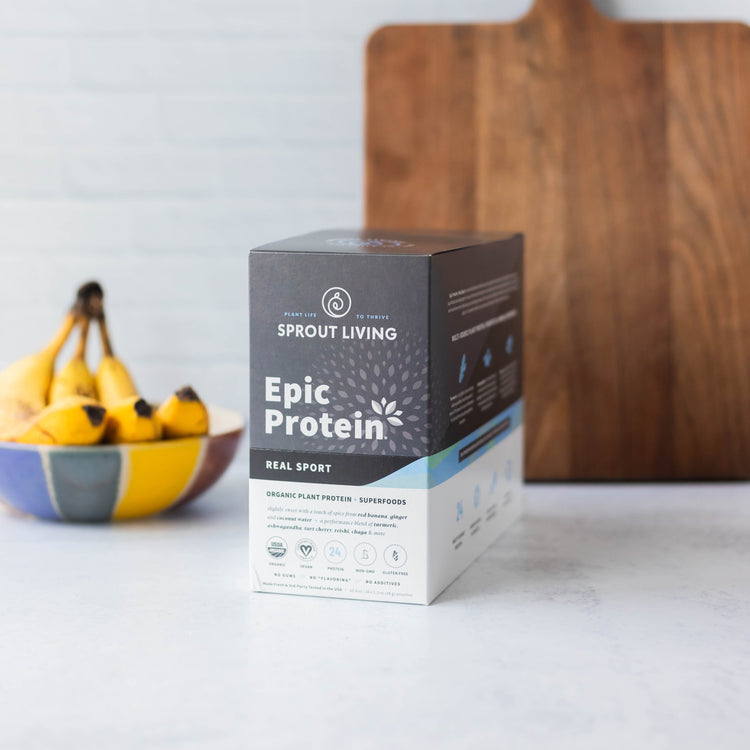 Epic Protein Real Sport Display Box in Kitchen