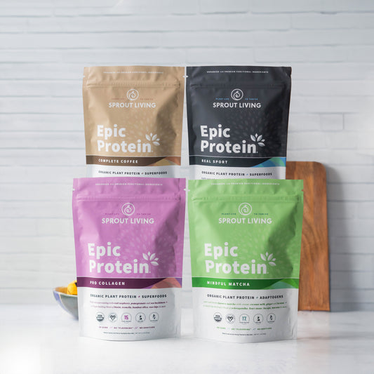 Epic Protein Pro Collagen, Mindful Matcha, Real Sport and Complete Coffee in Kitchen