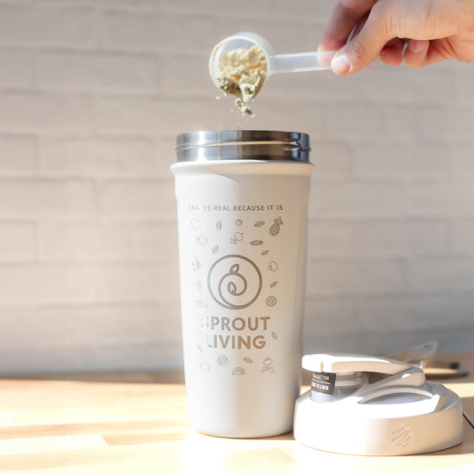 White Sprout Living Shaker and Protein Scoop