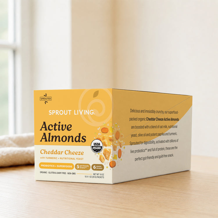 Probiotic Almonds, Cheddar Cheeze