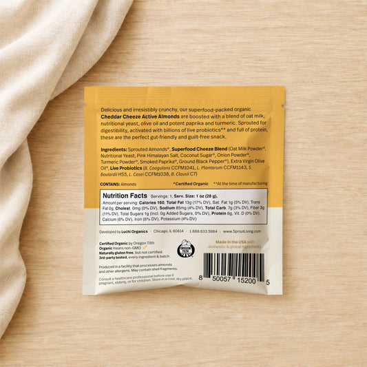 Probiotic Almonds, Cheddar Cheeze, 1oz