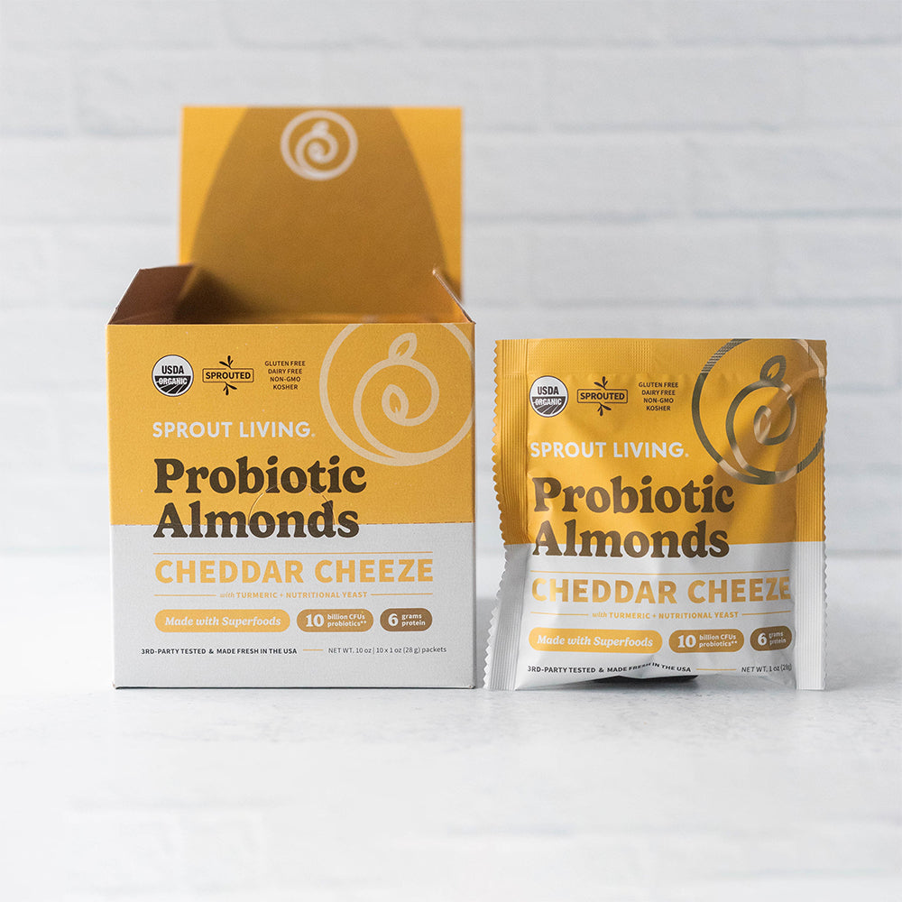 Probiotic Almonds, Cheddar Cheeze Sprout Living