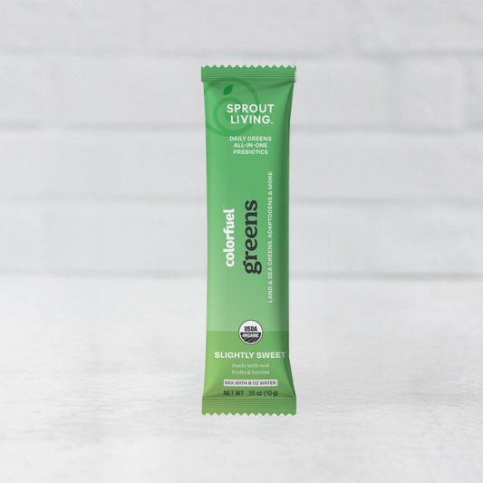 Colorfuel Slightly Sweet Greens Single Serve Packet on White Background