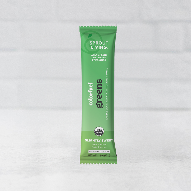 Colorfuel Slightly Sweet Greens Single Serve Packet on White Background