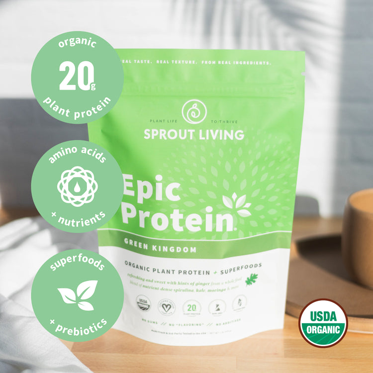 Epic Protein Green Kingdom Bag in Kitchen