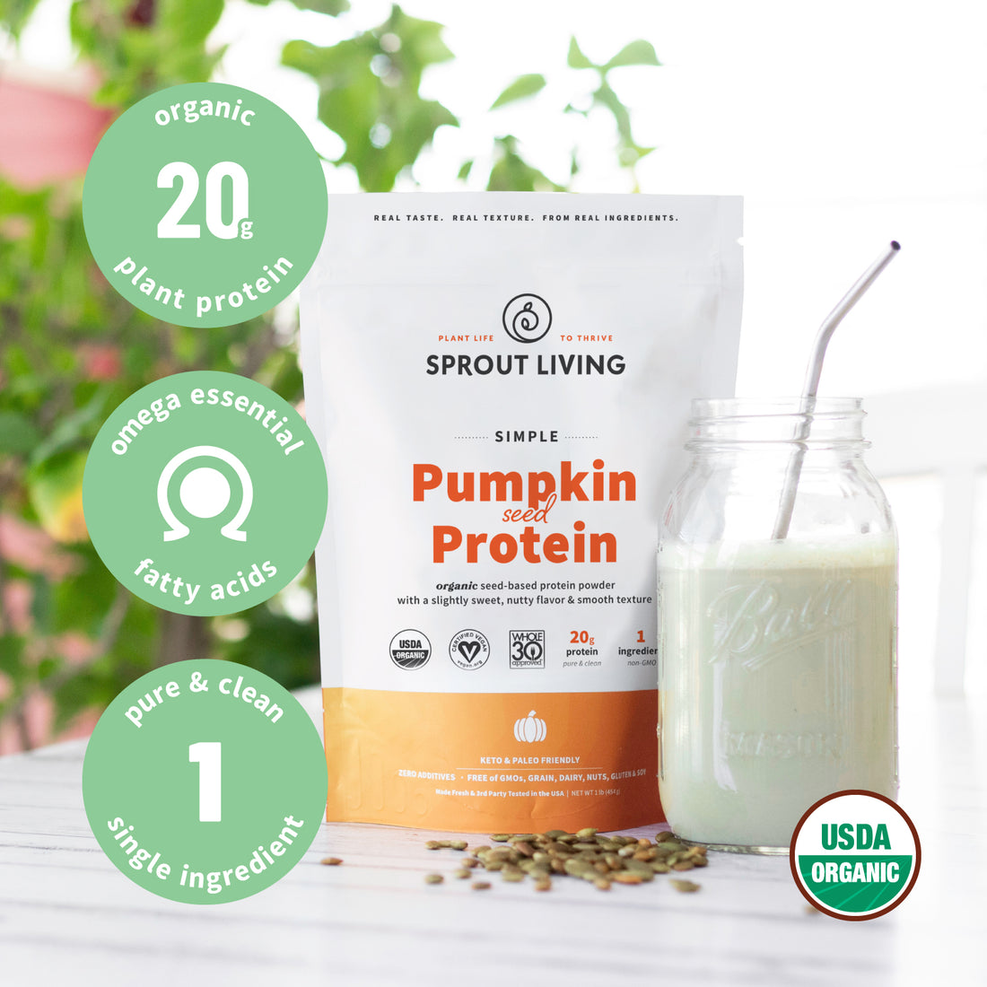 Organic Pumpkin Seed Protein. 100 Pure, UltraClean, AdditiveFree